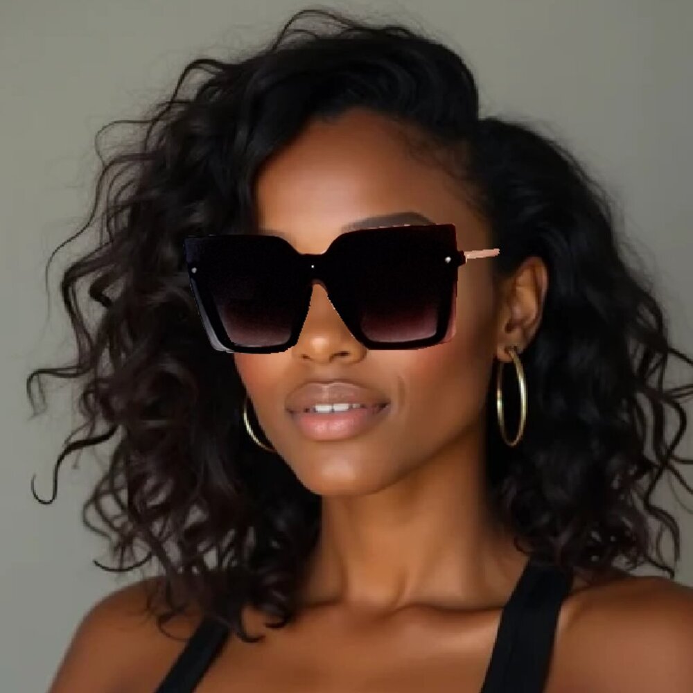 Women's Rimless Oversized Retro Vintage Sunglasses - image 6